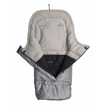 Sac de iarna Sensillo 3 in 1 Polar Gri pentru caruciorsaniescaun auto cu lungime reglabila 80-100 cm,material impermeabil,orificii pentru centuri de siguranta