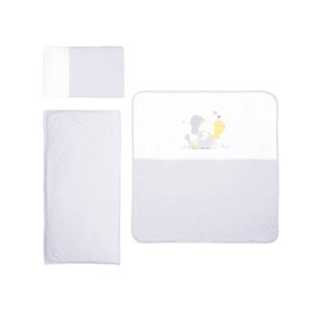 Set lenjerie carucior 3 piese de vara universala Za Za Grey