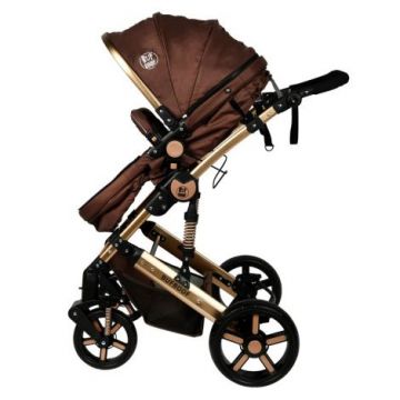 Carucior 2 in 1 reversibil X2 Chocolate Gold 0 36 luni BUF BOOF X2GoldChkl