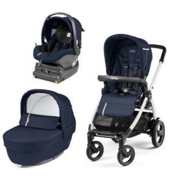 Carucior 3 In 1, Peg Perego, Book Plus 51 S, Titania, baza i-Size inclusa, Class Navy