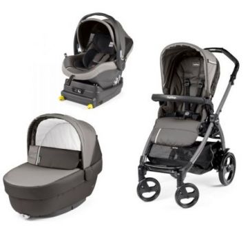 Carucior 3 in 1, Peg Perego, Book Plus 51 Titania, baza i-Size inclusa, Class Grey