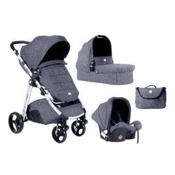 Carucior modular 3 in 1 Ugo Dark Grey Melange