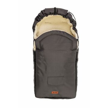 Sac de iarna Sensillo Wool Graphite 95x40 cm impermeabil,captuseala cu continut de lana,utilizare in landoucaruciorsanie,orificii pentru fixarea pe carucior,fermoar