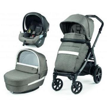 Carucior 3 in 1 Peg Perego Book, Lounge, 0 - 22 kg, City Grey, Gri   Alb