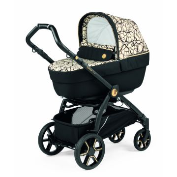 Carucior 3 in 1 Peg Perego Book Primoviaggio SL 0 - 22 kg Graphic Gold Negru Bej