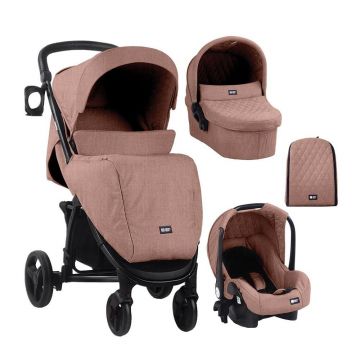 Carucior combinat Kikka Boo Madrid 3 in 1 Pink Melange 2020