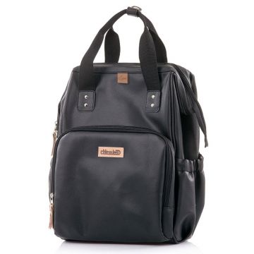 Geanta tip rucsac pentru carucior Chipolino 2021 Black Leather