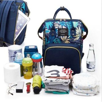 Rucsac multifunctional mamici Leaves Bambinice Albastru Rucsac multifunctional mamici Leaves Bambinice Albastru