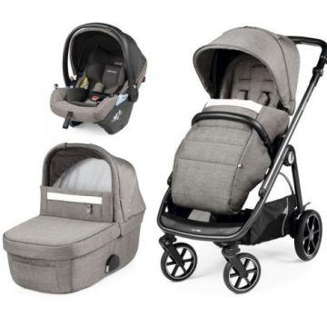 Carucior 3 in 1 Peg Perego Veloce, Lounge, 0 - 22 kg, City Grey, Gri   Alb