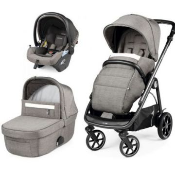 Carucior 3 in 1 Peg Perego Veloce, Lounge, 0 - 22 kg, City Grey, Gri Alb