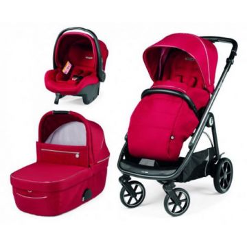 Carucior 3 in 1 Peg Perego Veloce, Primoviaggio SL,  0 - 22 kg, Red Shine, Rosu