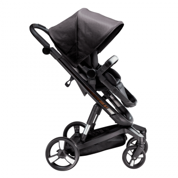 Carucior Bebumi Space 2 in 1 Gabardine Black cadru negru Carucior Bebumi Space 2 in 1 Gabardine Black cadru negru