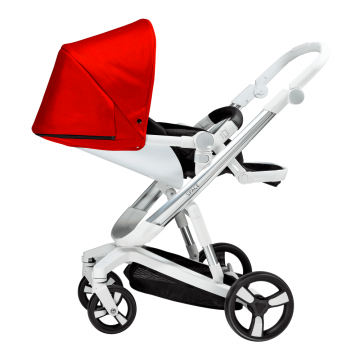 Carucior Bebumi Space 2 in 1 Red cadru silver Carucior Bebumi Space 2 in 1 Red cadru silver