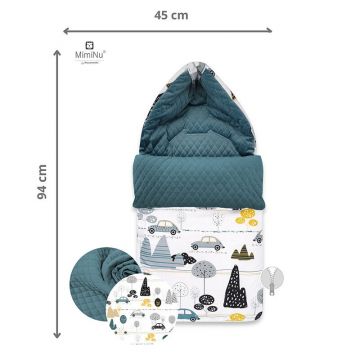 Sac de iarna universal pentru carucior, scaun auto, saniuta Childrens Journey greyvelvet nepalese green