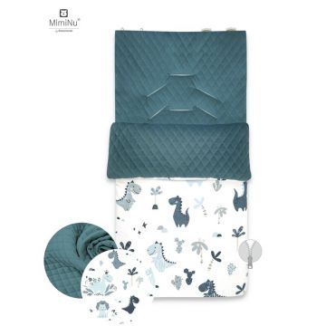 Sac de iarna universal pentru carucior, scaun auto, saniuta Dino navyvelvet nepalese green