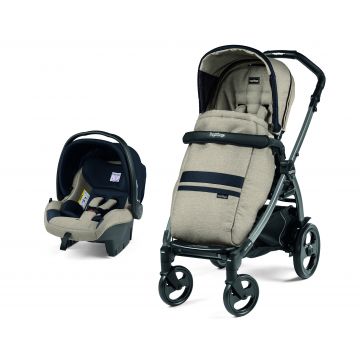 Carucior 2 in 1 Peg Perego, Book 51 Titania, Luxe Ecru (sasiu + hamac + scaun auto), 0 - 22 kg