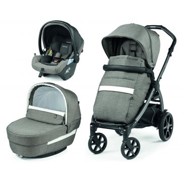 Carucior 3 in 1 Peg Perego Book, Lounge, 0 - 22 kg, City Grey, Gri / Alb