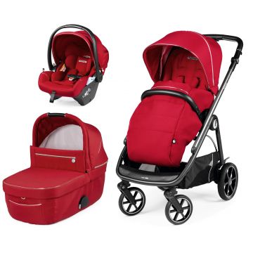 Carucior 3 in 1 Peg Perego Veloce, Lounge, 0 - 22 kg, Red Shine, Rosu