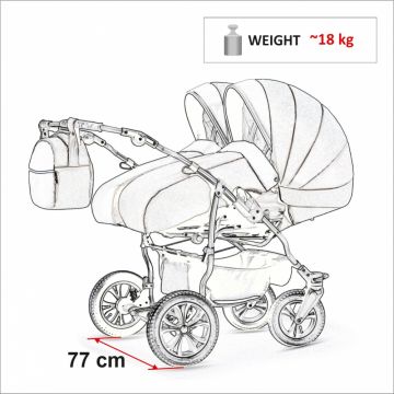 Carucior 3 in 1 pentru gemeni Mikado Duet Lux D-224