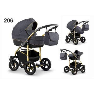 Carucior Mikado City Star S-Line 3 in 1 culoare 206 Grafit