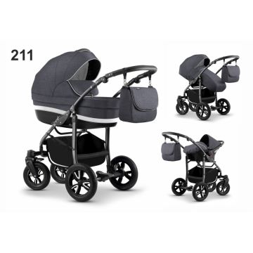 Carucior Mikado City Star S-Line 3 in 1 culoare 211 Grafit