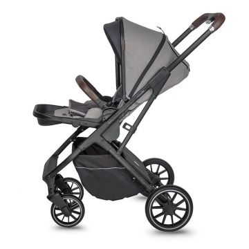 Carucior modular 2 in 1 Coccolle Silene Urban Grey+Cos auto 0-13 kg gb Idan Satin Black