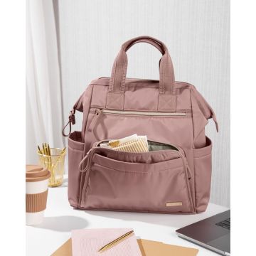 Geanta pentru scutece tip rucsac cu deschidere larga Dusty Rose Skip Hop