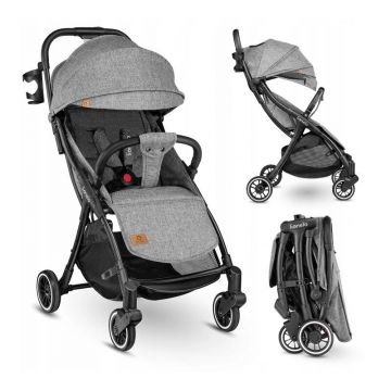 Lionelo - Carucior sport Julie One, De la nastere, Cu accesorii, Cadru din aluminiu, 0-22 kg, Gri